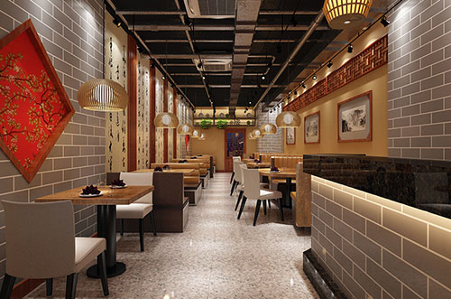 湛江传统中式餐厅餐馆装修设计效果图