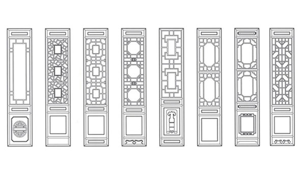 湛江喜迎门中式花格CAD设计图样式大全