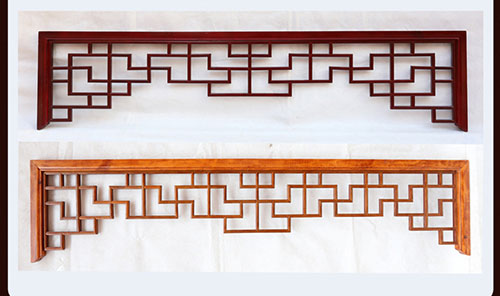 湛江中式花格吊顶门楣挂落仿古落地罩在实际案例中的展示