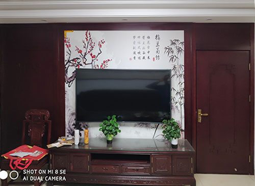 湛江中式家庭装修电视柜效果展示